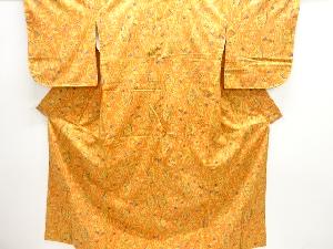 立涌に梅笹模様手織り紬着物